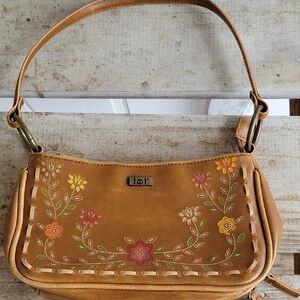 Vintage Y2K Lei Tan Floral Boho 70s Look 90s Small Bag